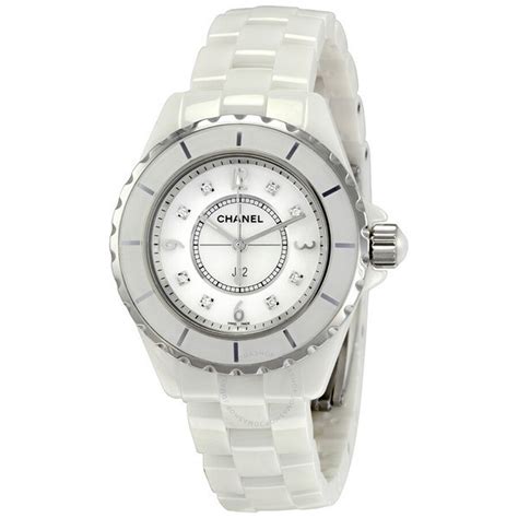 Chanel J12 White Ceramic Diamonds Quartz Ladies Watch H2422